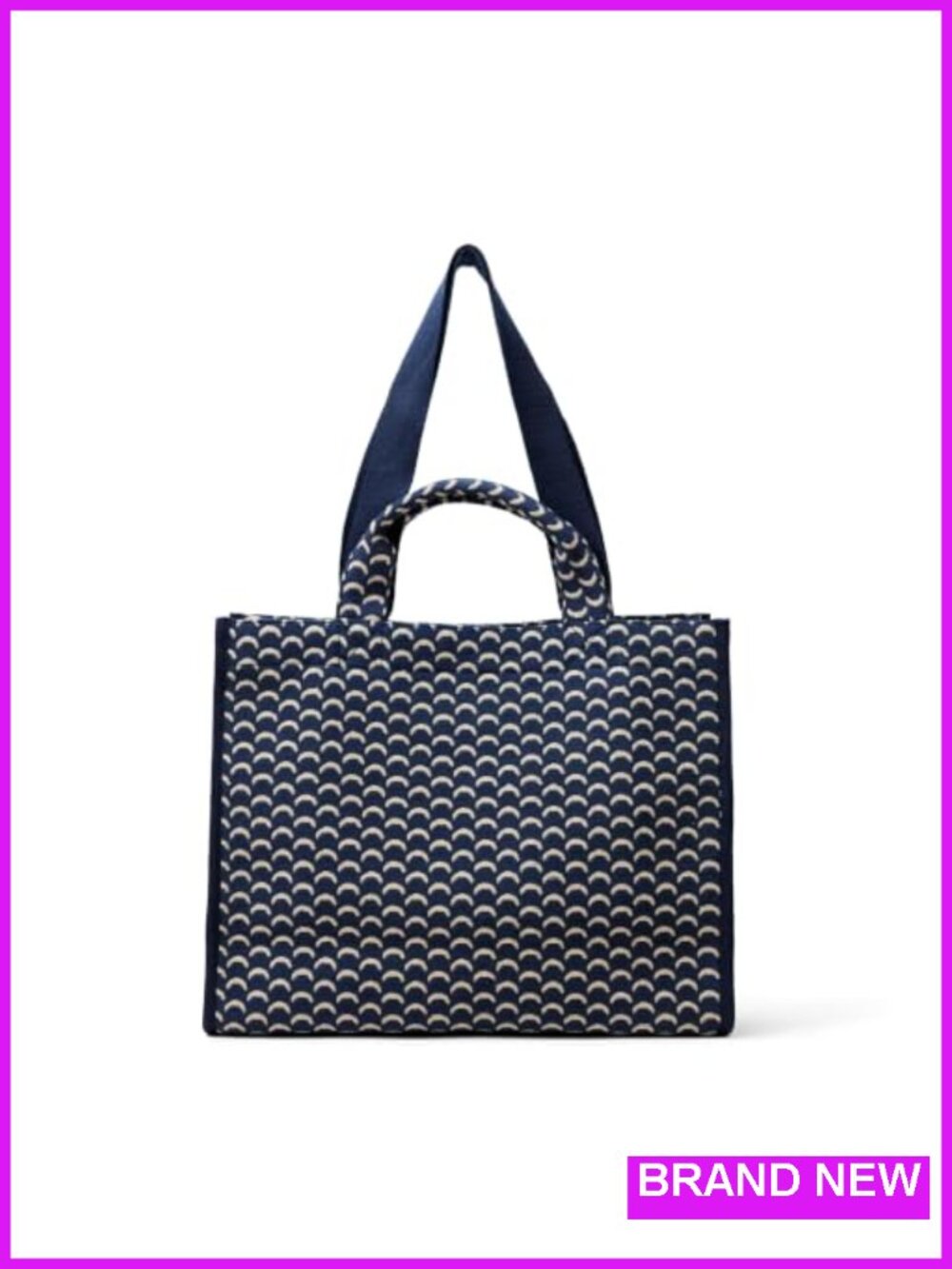 Heavyweight Cotton Jacquard Tote Bag with Magnetic Snap Closure, Roomy &